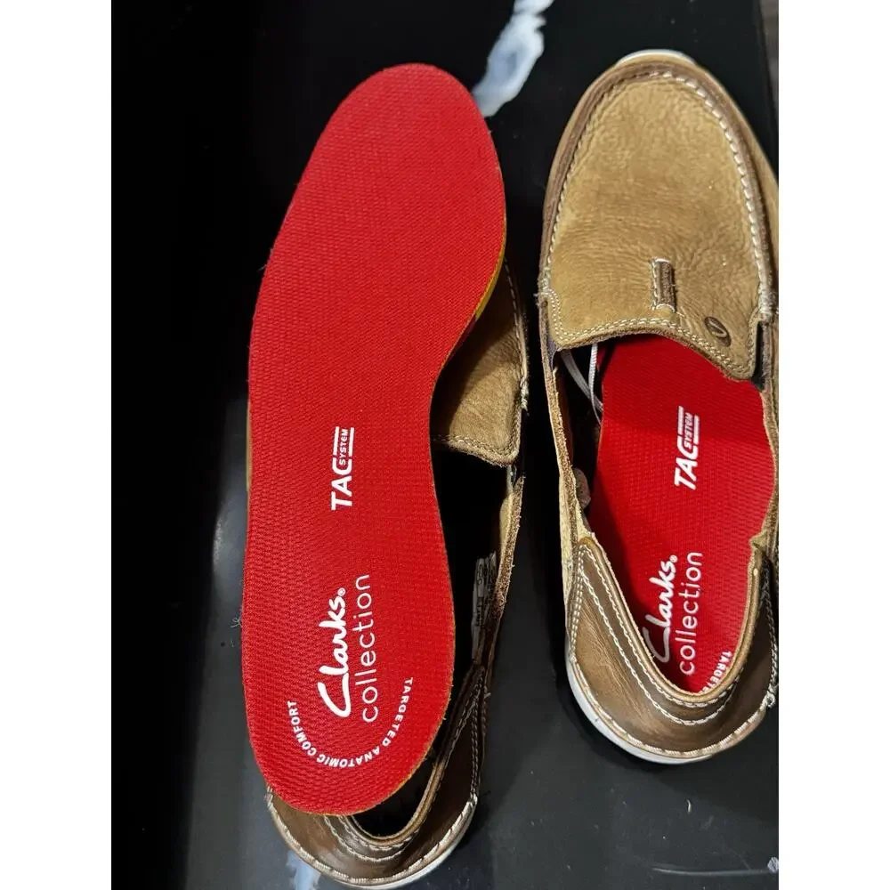 Clarks Gorwin Step Leather Men Shoes Loafer 8M TAC System Ortholite Eva‎ Preppy
